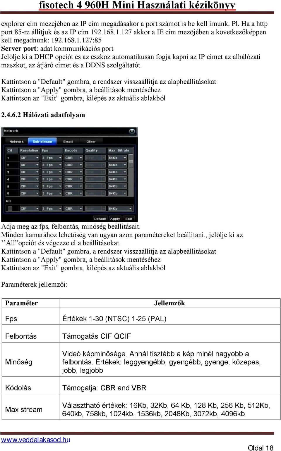 Minden kamarához lehetőség van ugyan azon paramétereket beállitani., jelölje ki az All opciót és végezze el a beállitásokat.