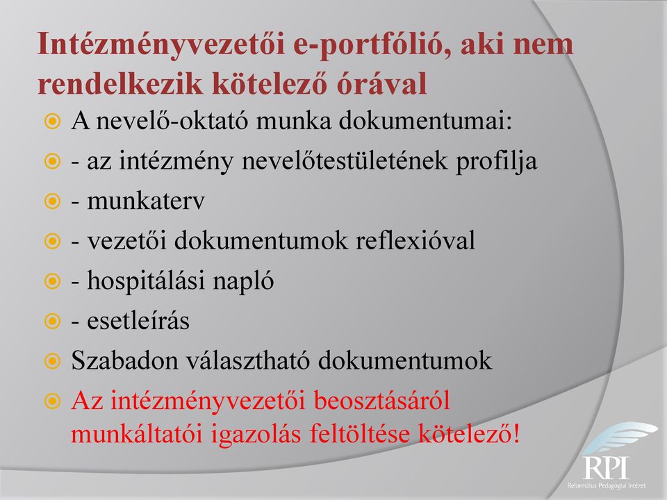 vezetői dokumentumok reflexióval - hospitálási napló - esetleírás Szabadon