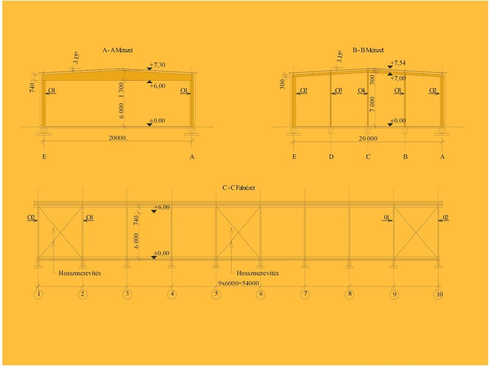 16,62 N/mm 2 hajlítószilárdság tervezési értéke 1,3 M 11,0110 8,0010 6 md / f md = 13,76 / 16,62 = 0,83 < 1 Megfelel.