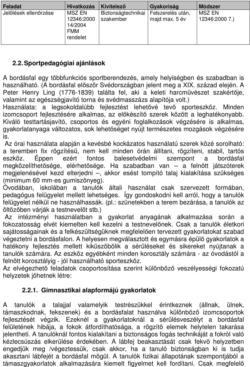 A Peter Henry Ling (1776-1839) találta fel, aki a keleti harcművészet szakértője, valamint az egészségjavító torna és svédmasszázs alapítója volt.