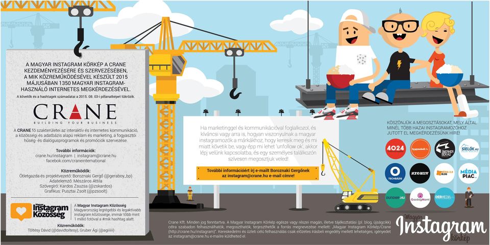 A CRANE fő szakterületei az interaktív és internetes kommunikáció, a közösségi és adatbázis alapú reklám és marketing, a fogyasztói hűség- és dialógusprogramok és promóciók szervezése.