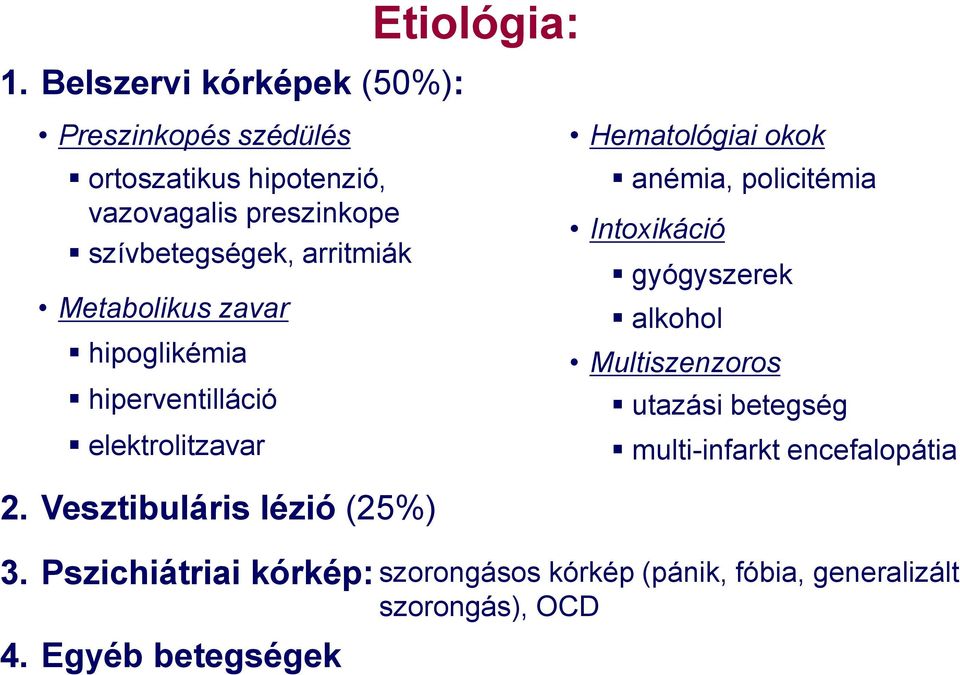 policitémia Intoxikáció gyógyszerek alkohol Multiszenzoros utazási betegség multi-infarkt encefalopátia 2.
