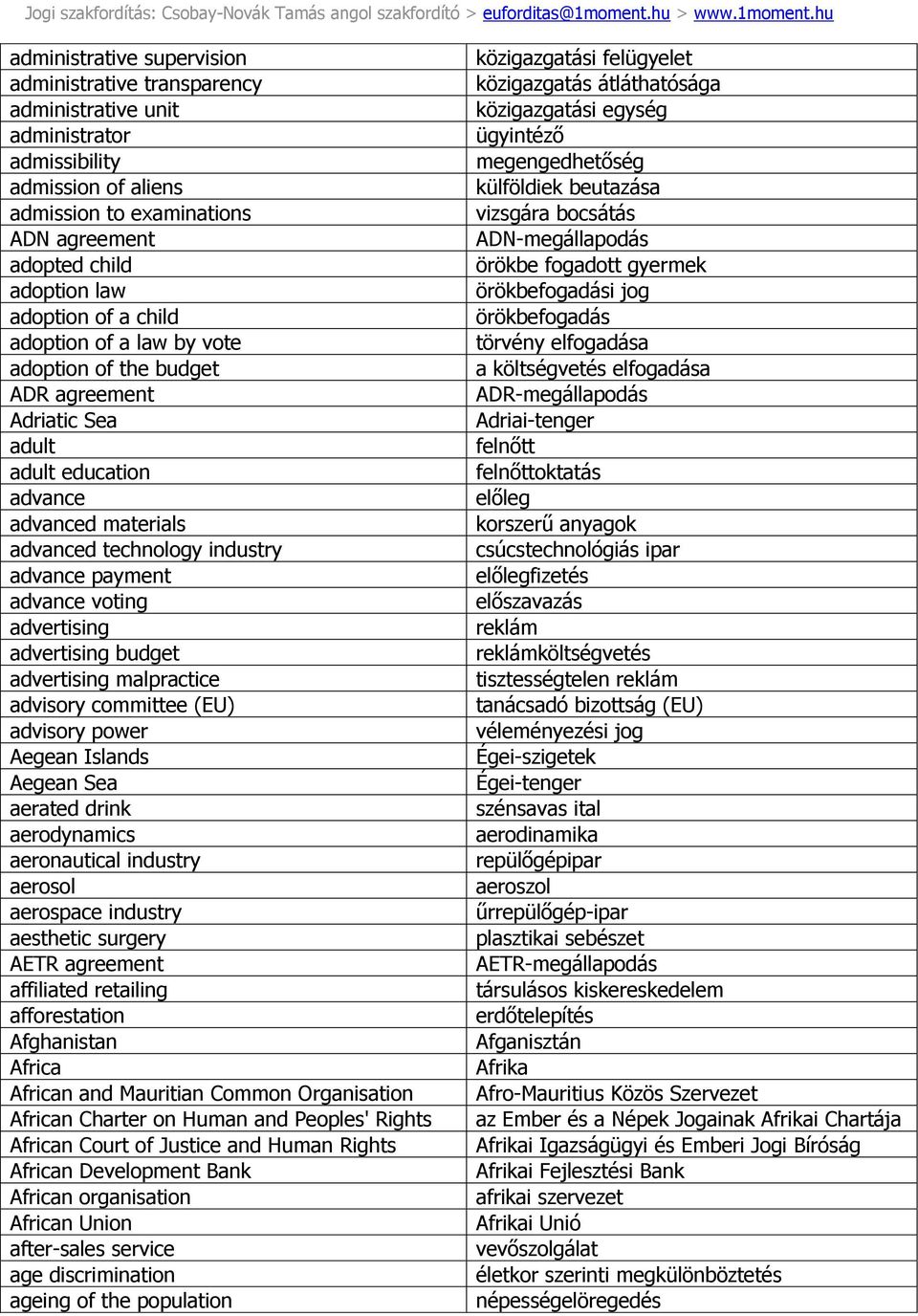 advertising advertising budget advertising malpractice advisory committee (EU) advisory power Aegean Islands Aegean Sea aerated drink aerodynamics aeronautical industry aerosol aerospace industry