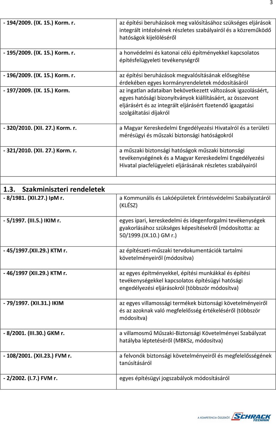 r. az építési beruházások megvalósításának elősegítése érdekében egyes kormányrendeletek módosításáról - 197/2009.