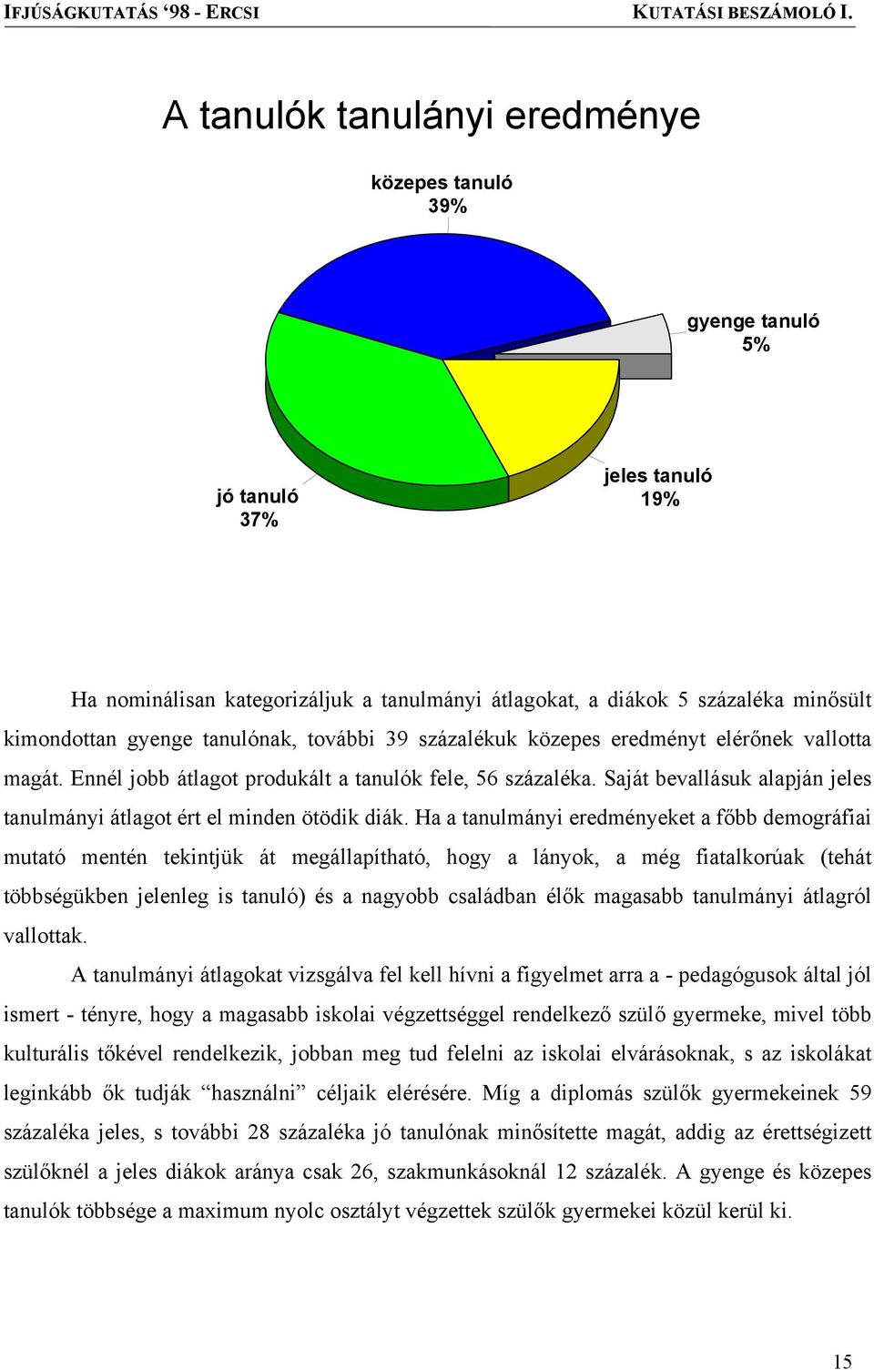 Saját bevallásuk alapján jeles tanulmányi átlagot ért el minden ötödik diák.