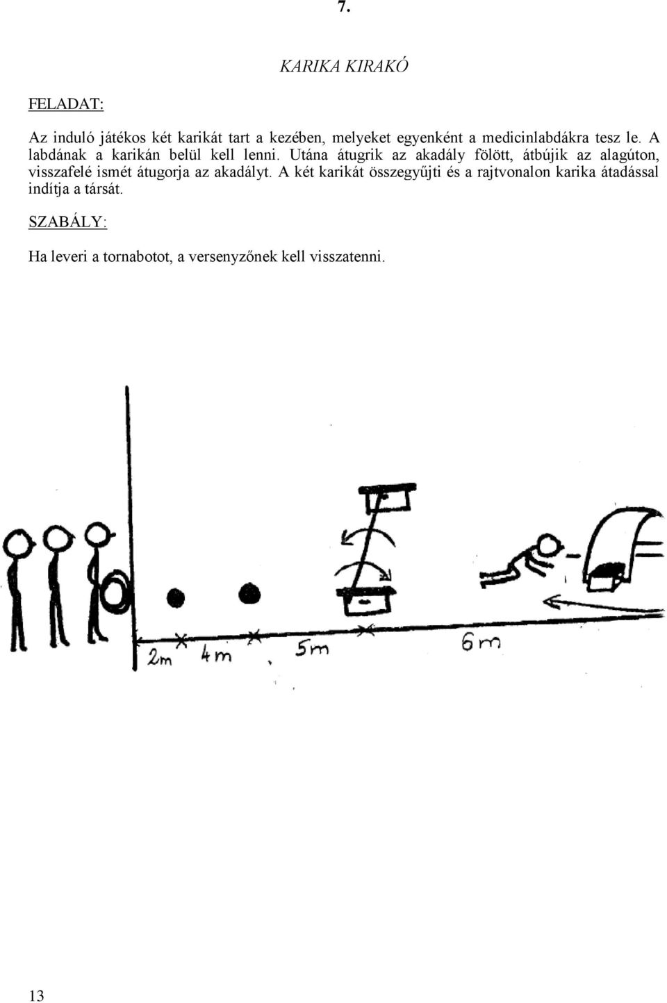 Utána átugrik az akadály fölött, átbújik az alagúton, visszafelé ismét átugorja az akadályt.