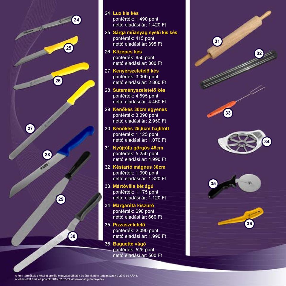 695 pont nettó eladási ár: 4.460 Ft 29. Kenőkés 30cm egyenes pontérték: 3.090 pont nettó eladási ár: 2.950 Ft 33 27 28 30. Kenőkés 25,5cm hajlított pontérték: 1.125 pont nettó eladási ár: 1.070 Ft 31.