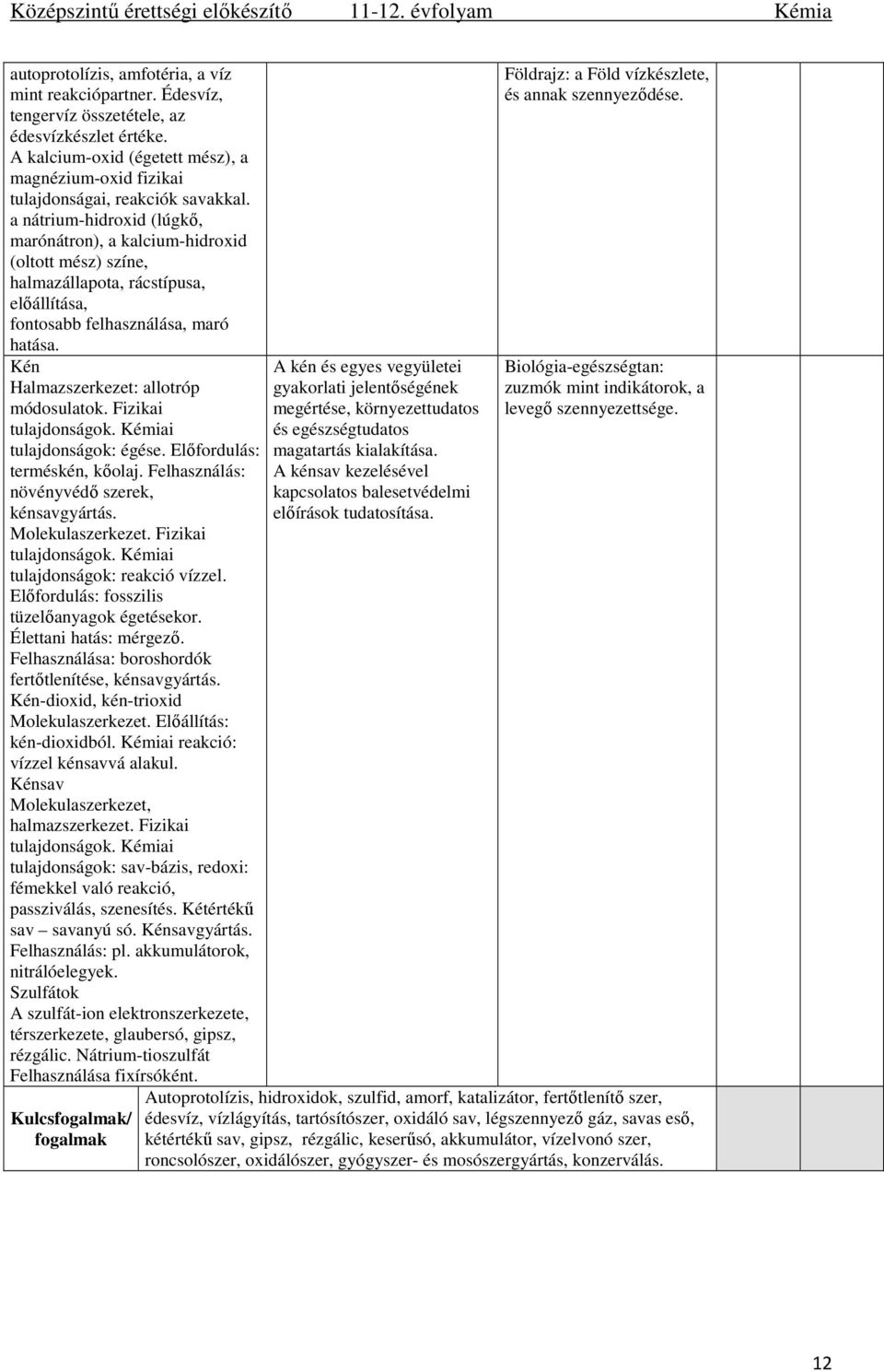 Középszintű érettségi előkészítő évfolyam Kémia évfolyam - PDF Free Download