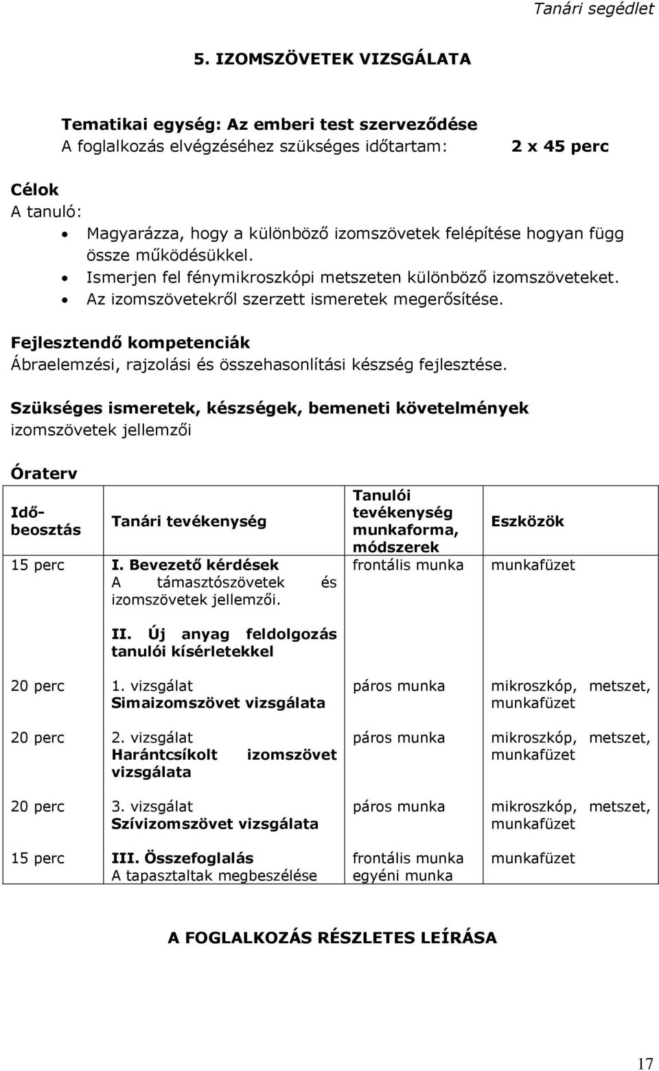 Fejlesztendő kompetenciák Ábraelemzési, rajzolási és összehasonlítási készség fejlesztése.