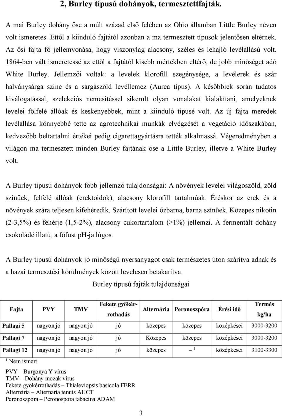 1864-ben vált ismeretessé az ettől a fajtától kisebb mértékben eltérő, de jobb minőséget adó White Burley.