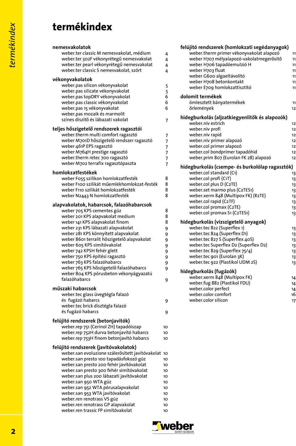 pas 15 vékonyvakolat 6 weber.pas mozaik és marmolit színes díszítő és lábazati vakolat 7 teljes hőszigetelő rendszerek ragasztói weber.