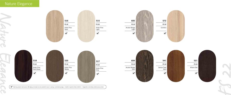 Milano Oak Matching products (back panels, ABS edging, laminates) are also available for ease in