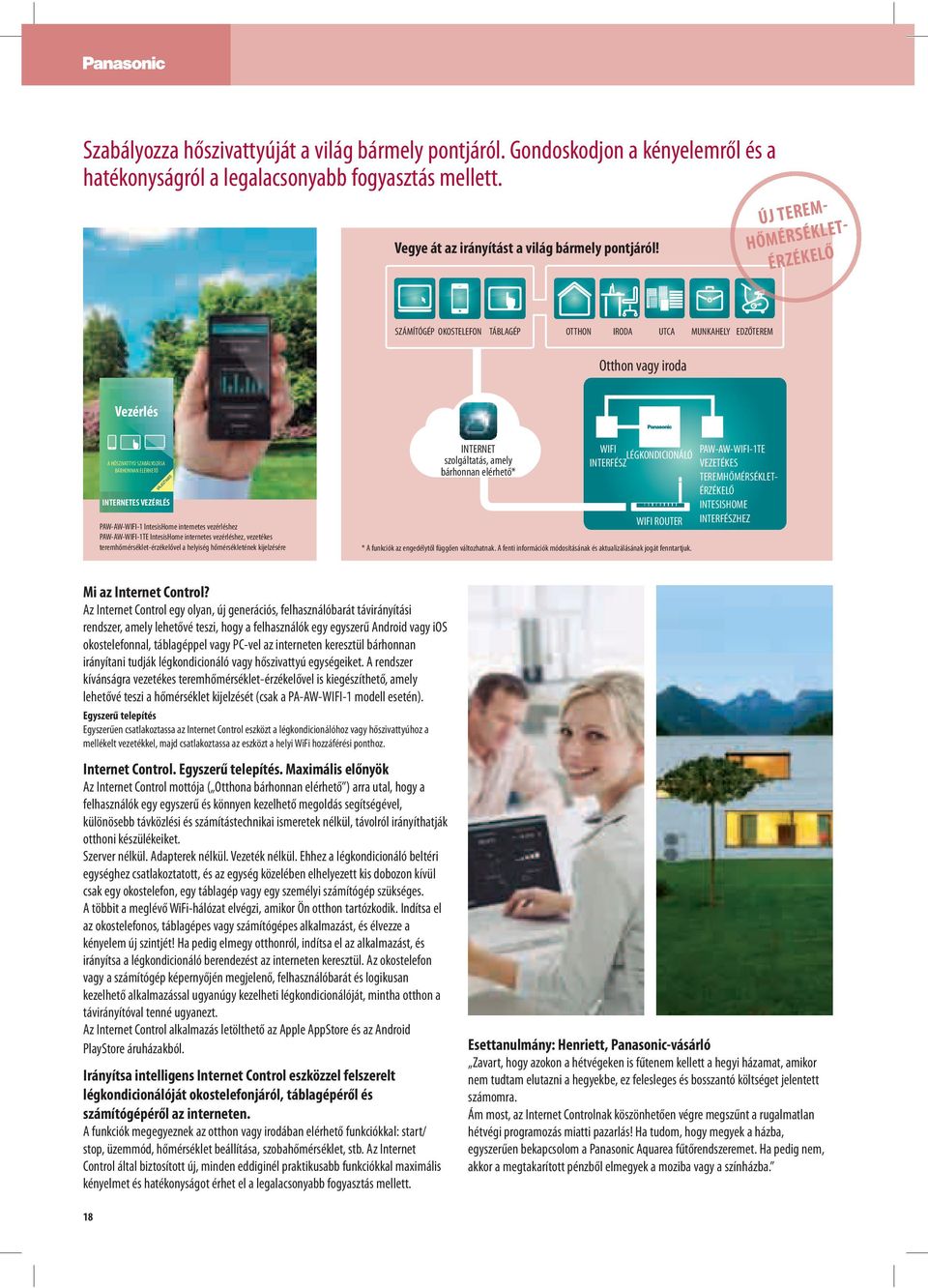 PW-W-WIFI-1 IntesisHome internetes vezérléshez PW-W-WIFI-1TE IntesisHome internetes vezérléshez, vezetékes teremhőmérséklet-érzékelővel a helyiség hőmérsékletének kijelzésére INTERNET szolgáltatás,