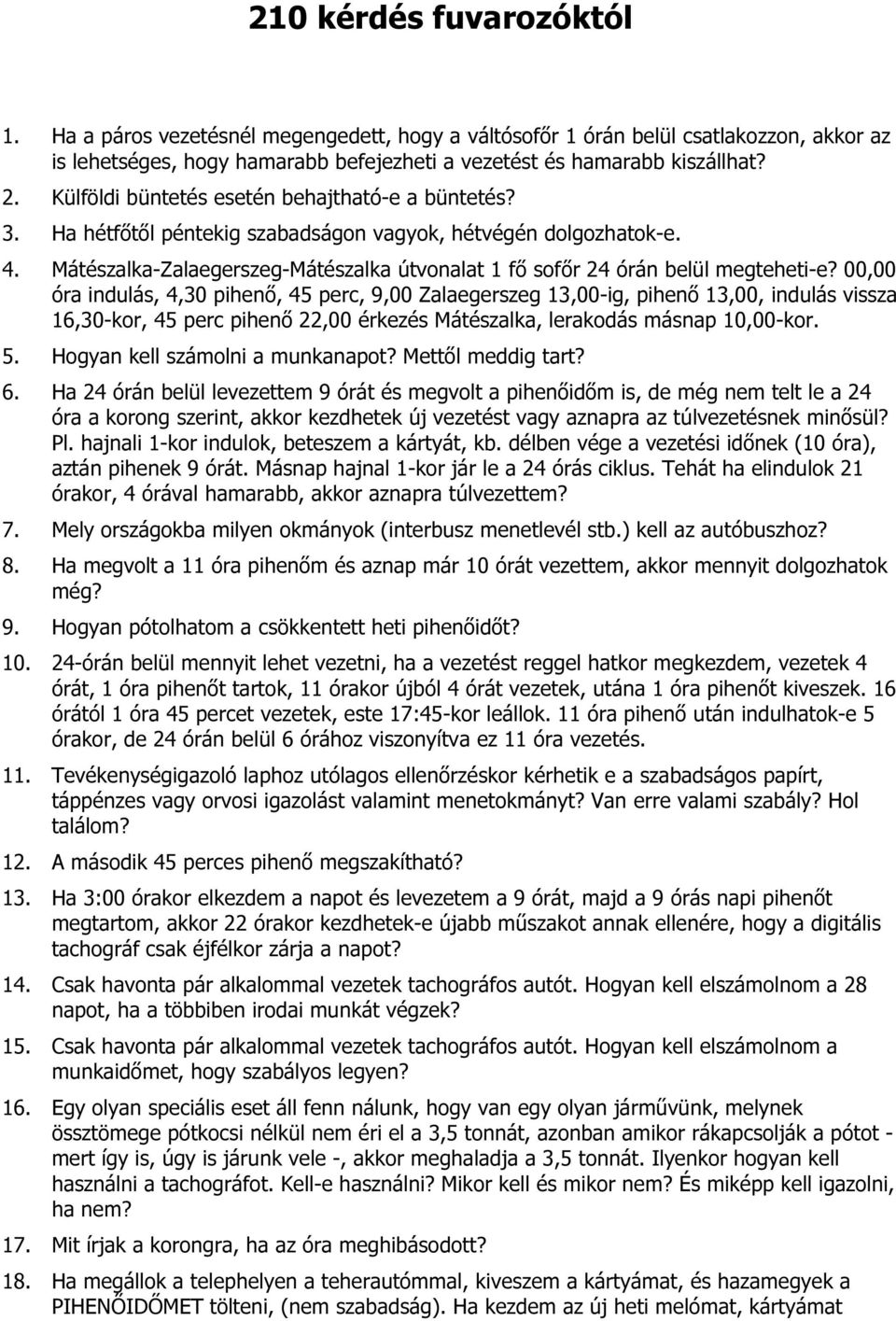 210 kérdés fuvarozóktól - PDF Free Download