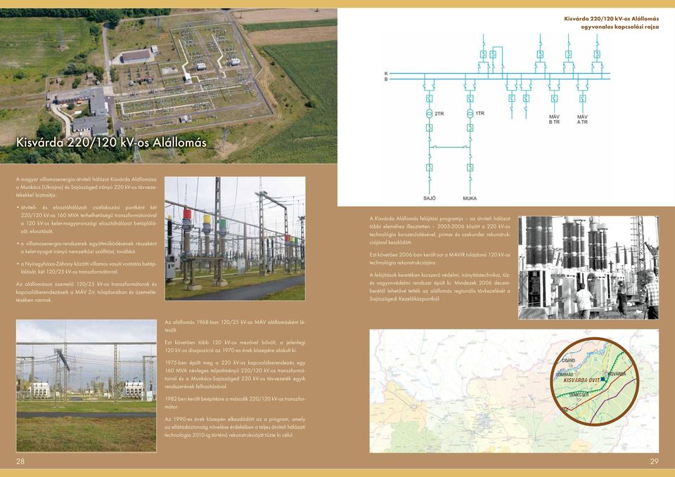 villamosenergia-rendszerek együttműködésének részeként a kelet-nyugat irányú nemzetközi szállítást, továbbá a Nyíregyháza-Záhony közötti villamos vasúti vontatás betáplálását, két 120/25 kv-os