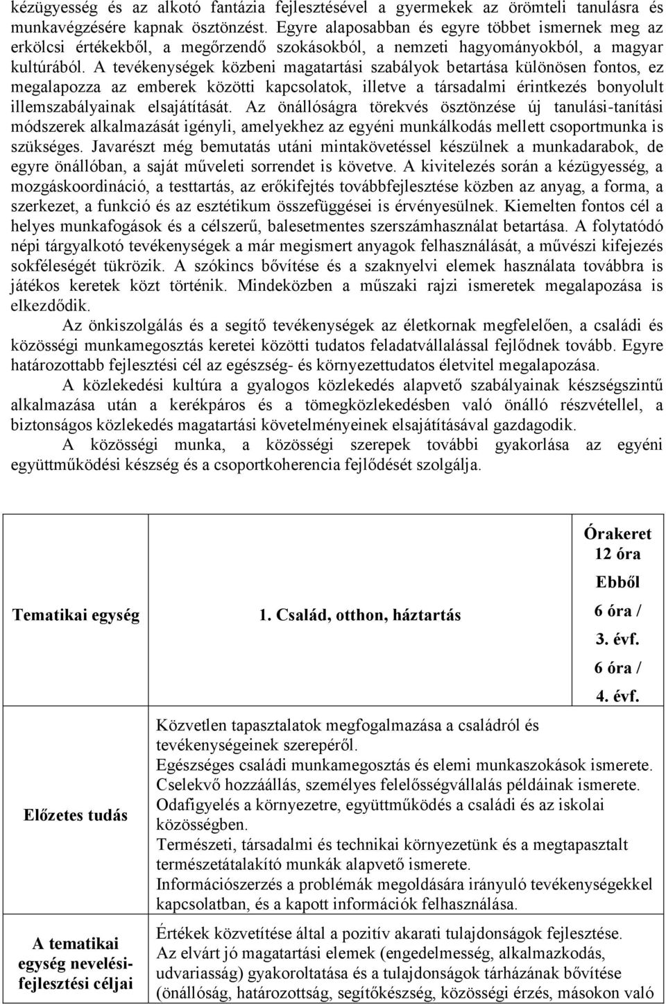 A tevékenységek közbeni magatartási szabályok betartása különösen fontos, ez megalapozza az emberek közötti kapcsolatok, illetve a társadalmi érintkezés bonyolult illemszabályainak elsajátítását.