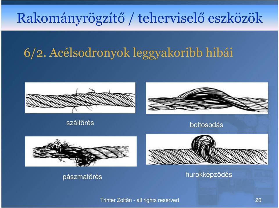 Acélsodronyok leggyakoribb