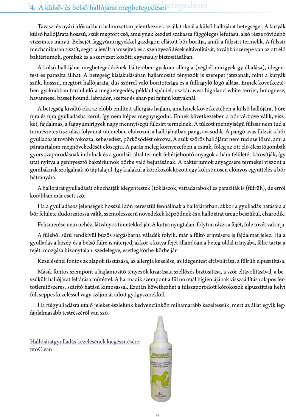 Belsejét faggyúmirigyekkel gazdagon ellátott bőr borítja, amik a fülzsírt termelik.