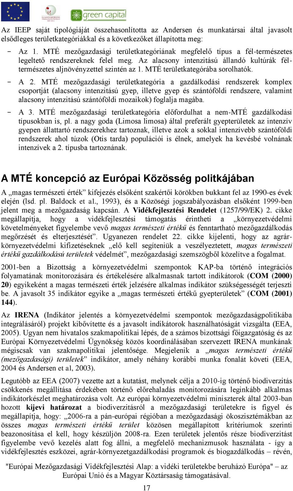 MTÉ területkategórába sorolhatók. - A 2.