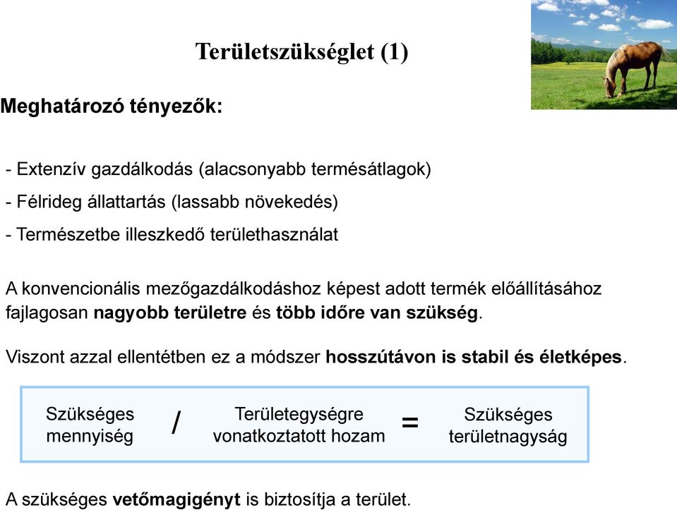 fajlagosan nagyobb területre és több időre van szükség. Viszont azzal ellentétben ez a módszer hosszútávon is stabil és életképes.