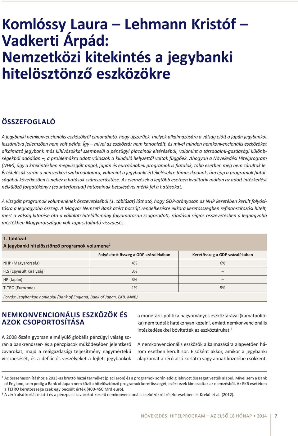 Így mivel az eszköztár nem kanonizált, és mivel minden nemkonvencionális eszközöket alkalmazó jegybank más kihívásokkal szembesül a pénzügyi piacainak eltéréséből, valamint a társadalmi-gazdasági