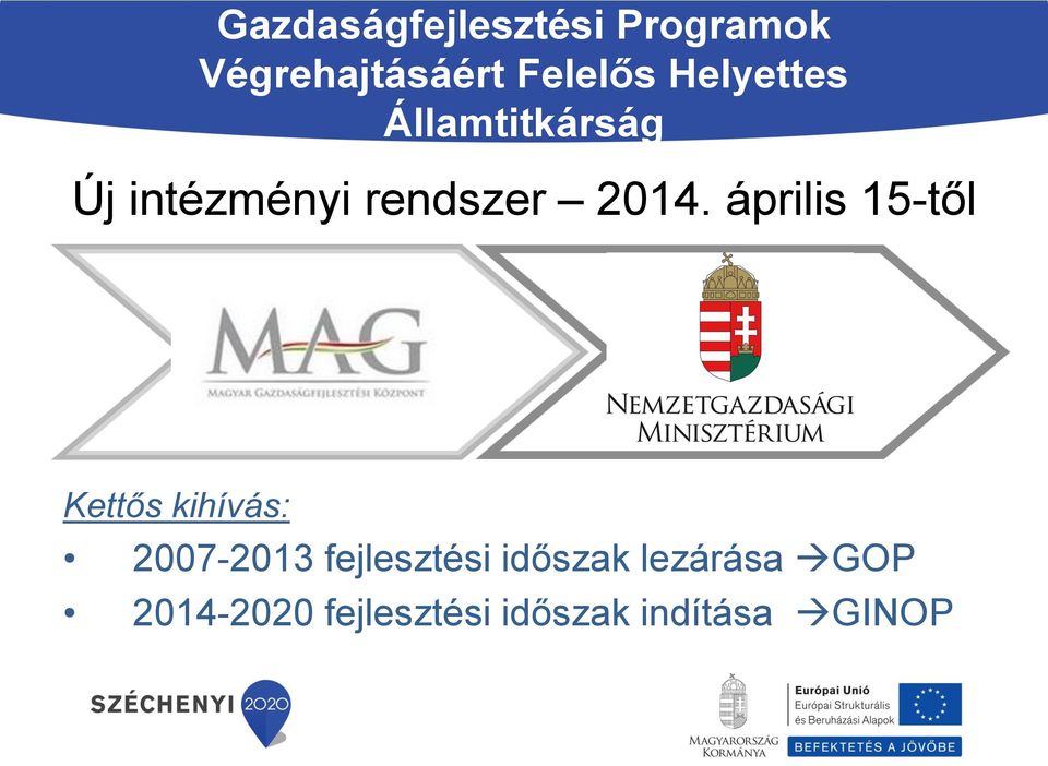 április 15-től Kettős kihívás: 2007-2013 fejlesztési