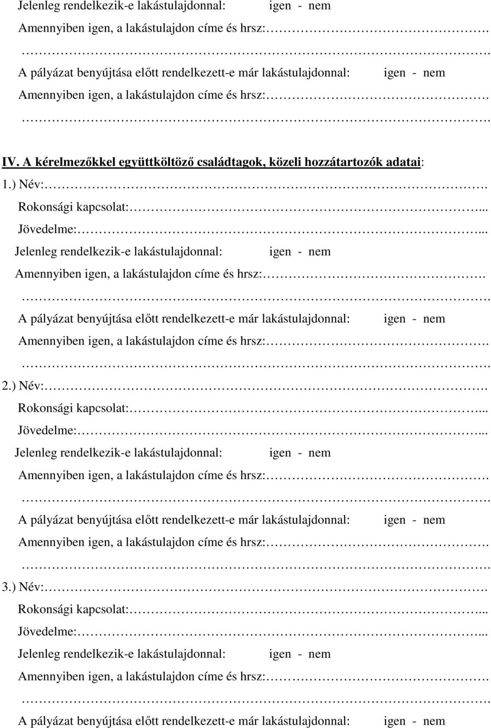 közeli hozzátartozók