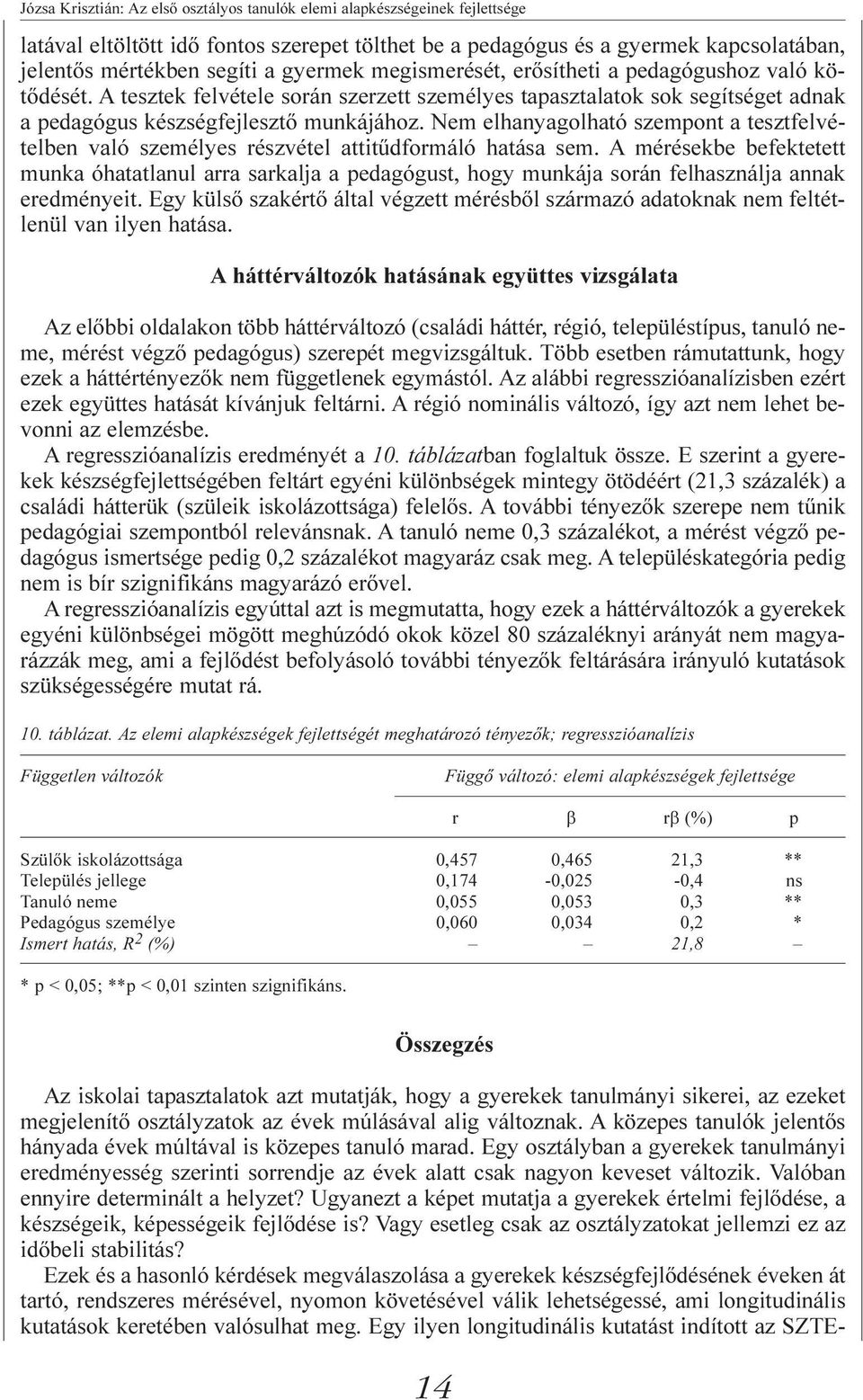 Nem elhanyagolható szempont a tesztfelvételben való személyes részvétel attitûdformáló hatása sem.