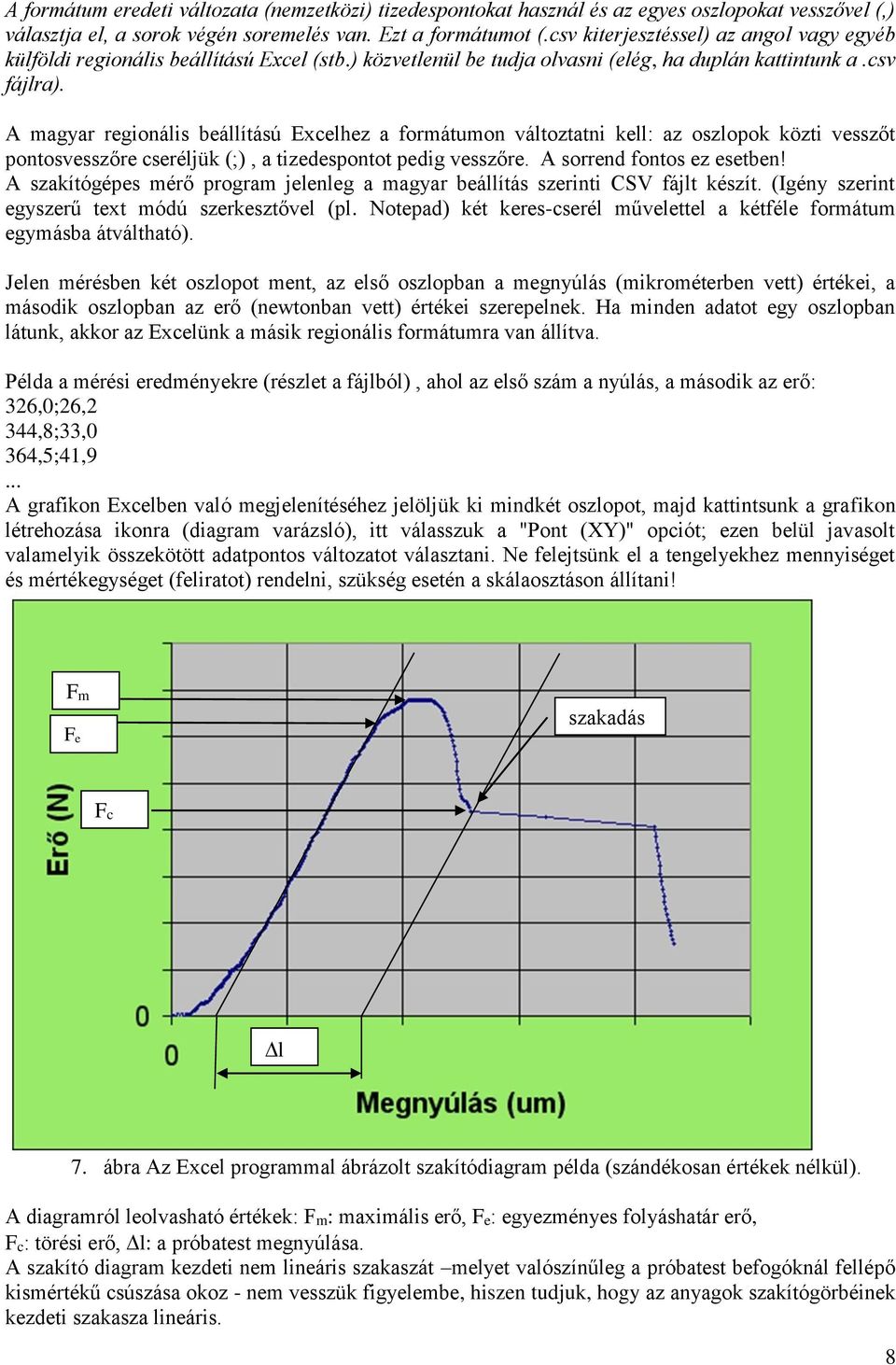 A magyar regionális beállítású Excelhez a formátumon változtatni kell: az oszlopok közti vesszőt pontosvesszőre cseréljük (;), a tizedespontot pedig vesszőre. A sorrend fontos ez esetben!