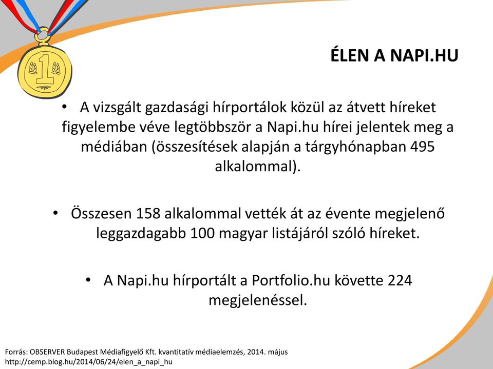Összesen 158 alkalommal vették át az évente megjelenő leggazdagabb 100 magyar listájáról szóló híreket. A Napi.