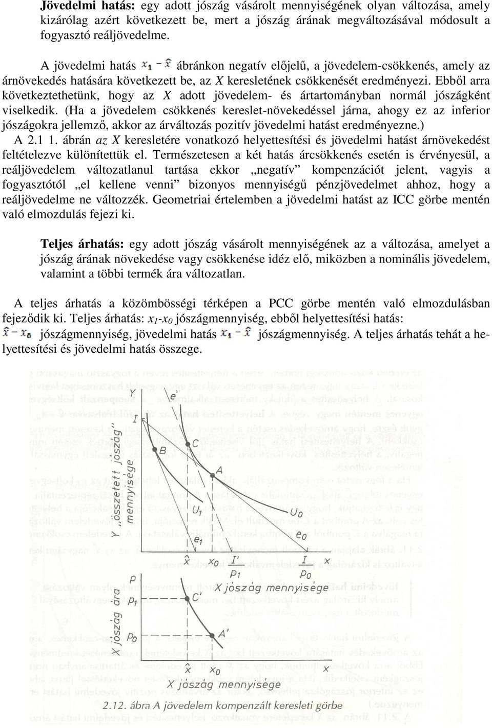 Ebbıl arra következtethetünk, hogy az X adott jövedelem- és ártartományban normál jószágként viselkedik.