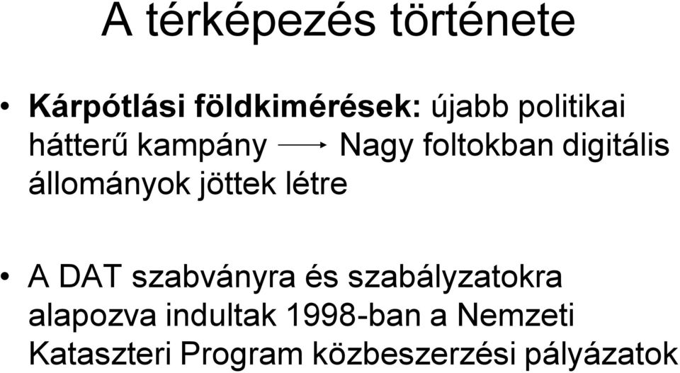 jöttek létre A DAT szabványra és szabályzatokra alapozva