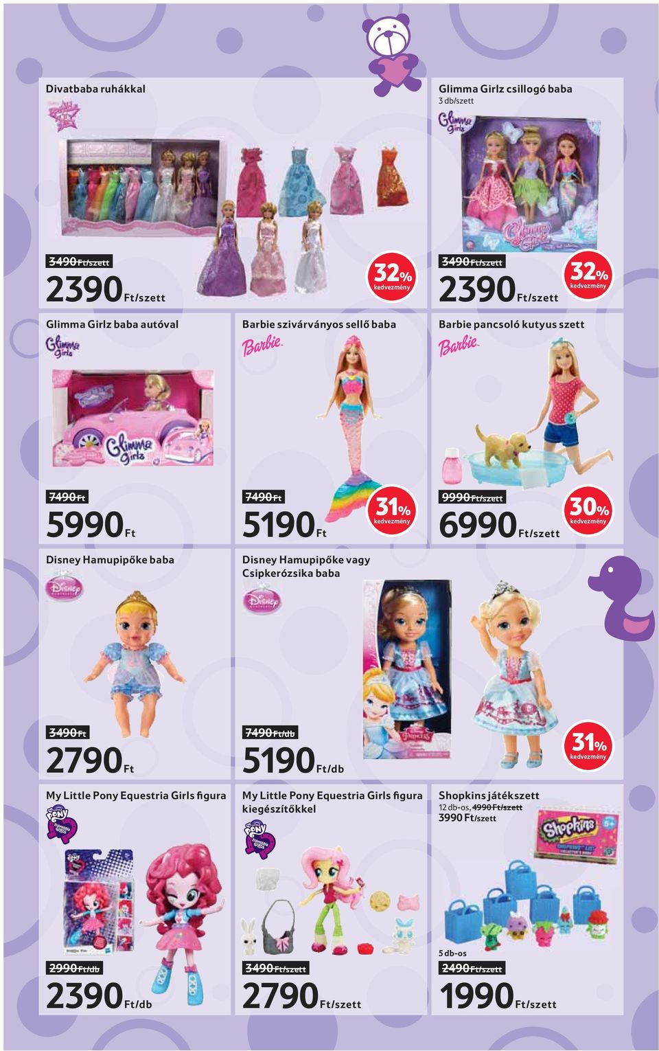 9990 Ft/szett 31% 6990 Ft/szett 3490 Ft 2790 Ft My Little Pony Equestria Girls figura 7490 Ft/db 5190 Ft/db My Little Pony Equestria Girls figura