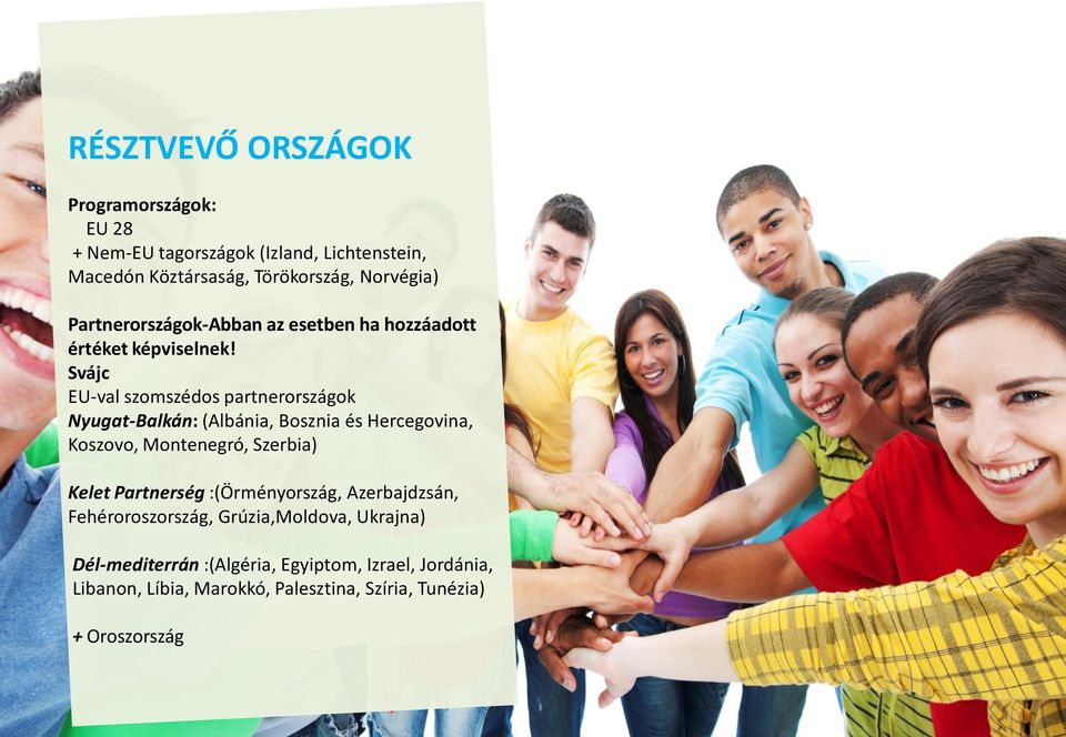 Svájc EU-val szomszédos partnerországok Nyugat-Balkán: (Albánia, Bosznia és Hercegovina, Koszovo, Montenegró, Szerbia) Kelet