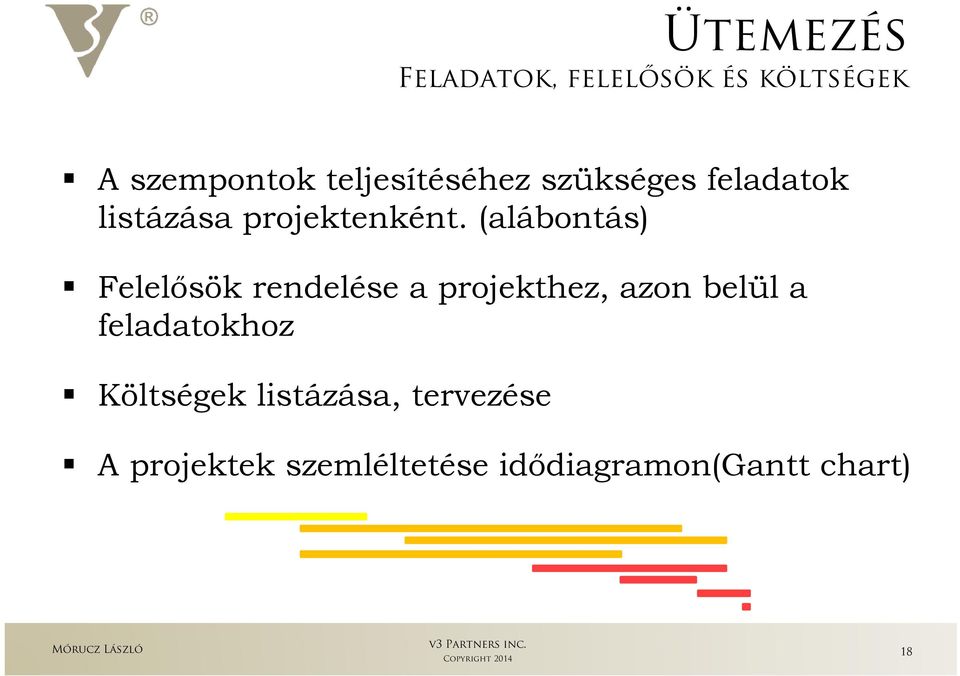 (alábontás) Felelısök rendelése a projekthez, azon belül a