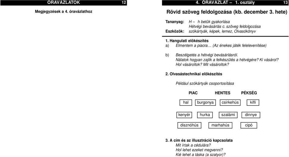 Nálatok hogyan zajlik a felkészülés a hétvégére? Ki vásárol? Hol vásároltok? Mit vásároltok? 2.