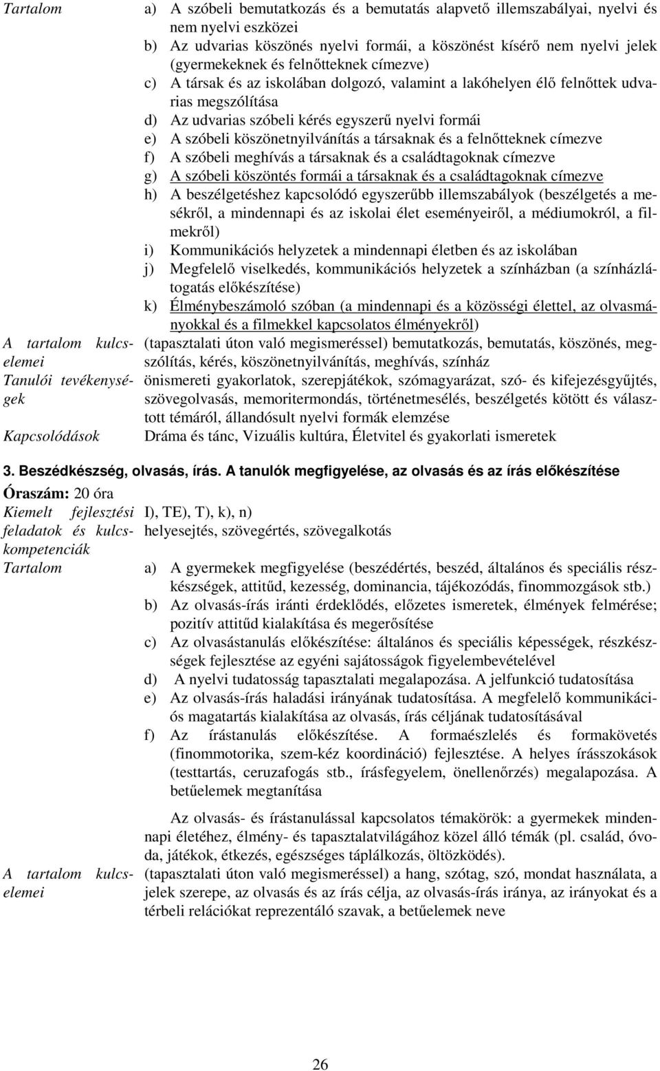 köszönetnyilvánítás a társaknak és a felnőtteknek címezve f) A szóbeli meghívás a társaknak és a családtagoknak címezve g) A szóbeli köszöntés formái a társaknak és a családtagoknak címezve h) A