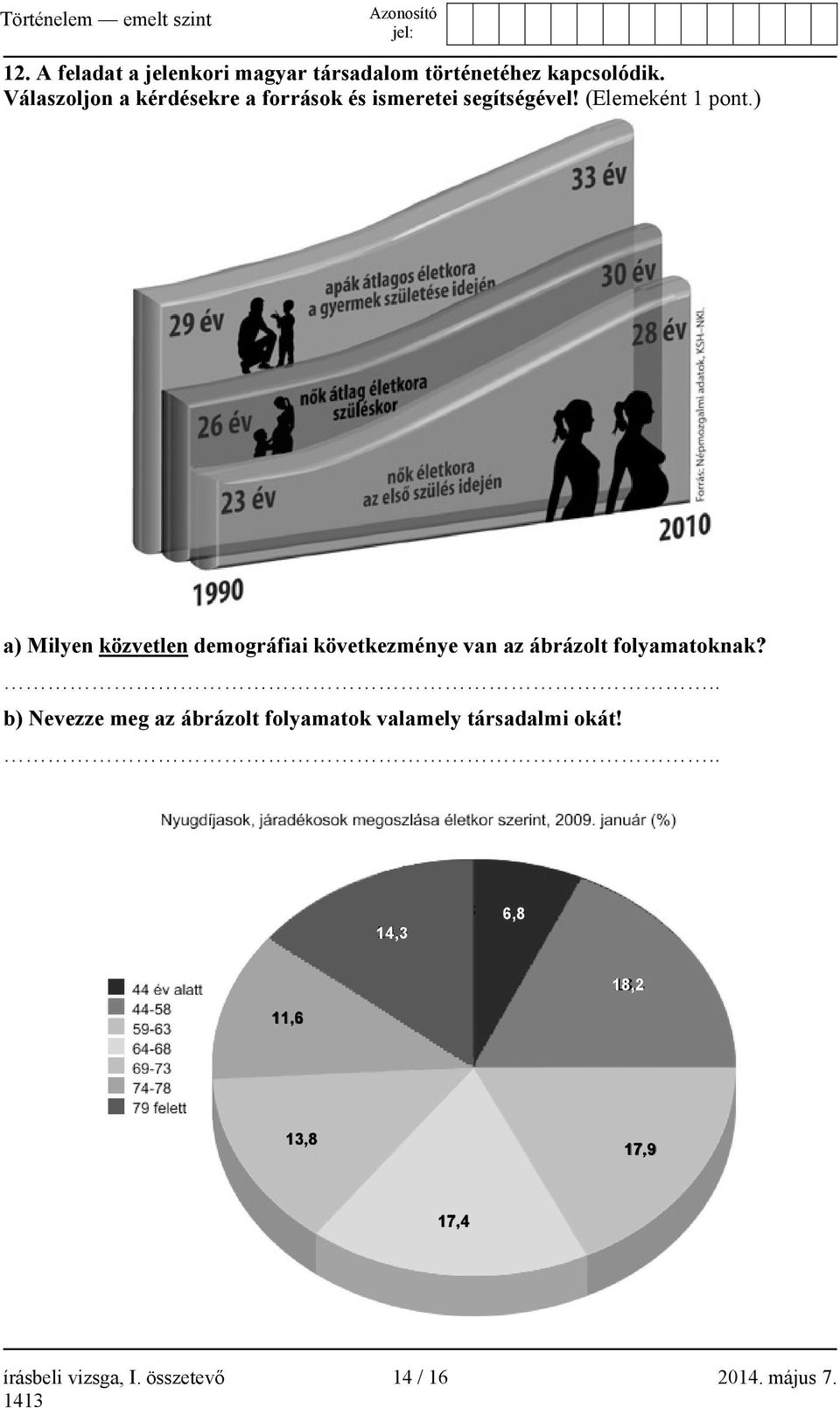 ) a) Milyen közvetlen demográfiai következménye van az ábrázolt folyamatoknak?