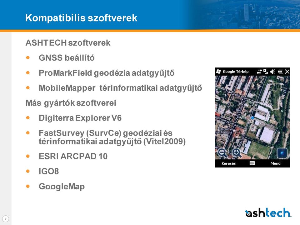 gyártók szoftverei Digiterra Explorer V6 FastSurvey (SurvCe)