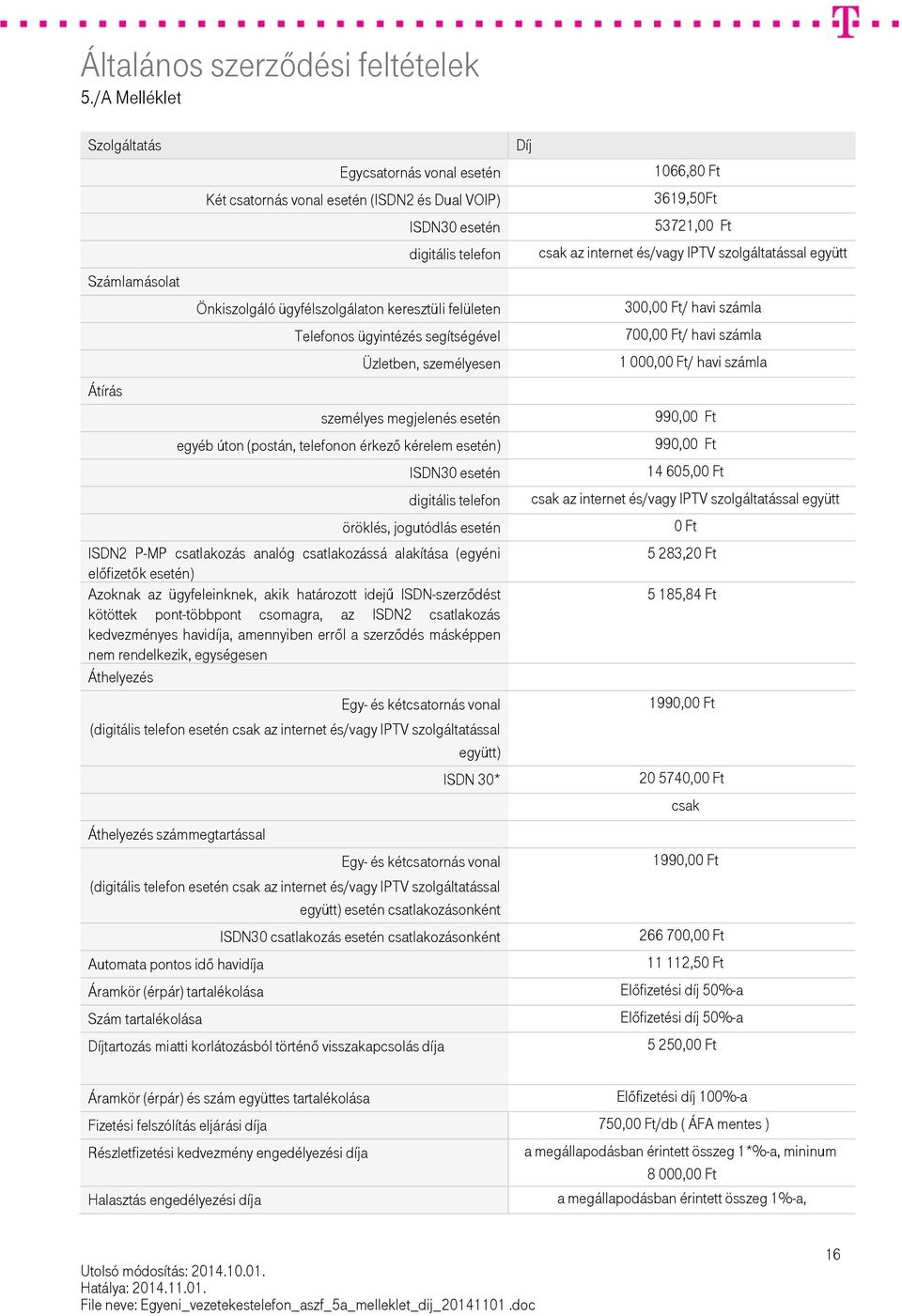 ISDN2 P-MP csatlakozás analóg csatlakozássá alakítása (egyéni előfizetők esetén) Azoknak az ügyfeleinknek, akik határozott idejű ISDN-szerződést kötöttek pont-többpont csomagra, az ISDN2 csatlakozás