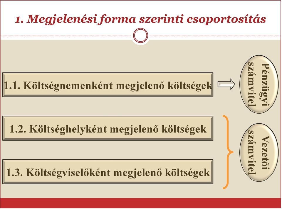 Költségviselőként megjelenő költségek Pénzügyi