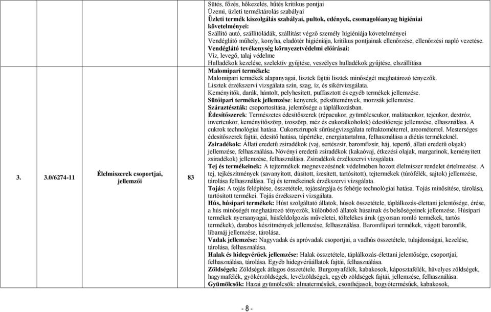 ellenőrzése, ellenőrzési napló vezetése.