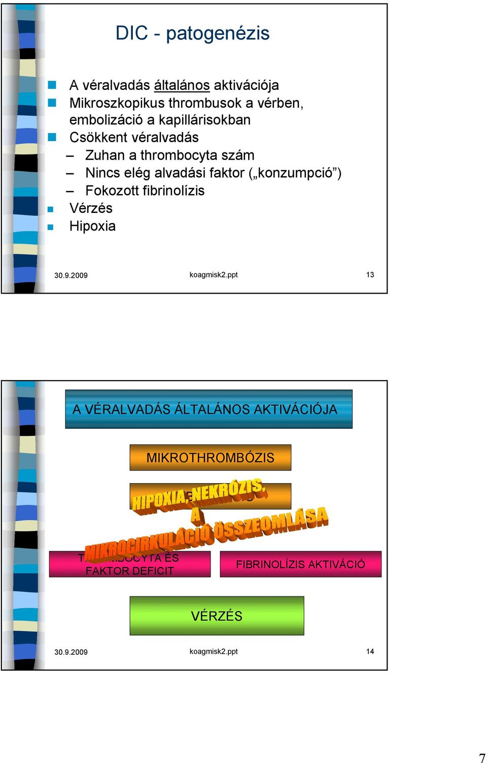 Fokozott fibrinolízis Vérzés Hipoxia 30.9.2009 koagmisk2.