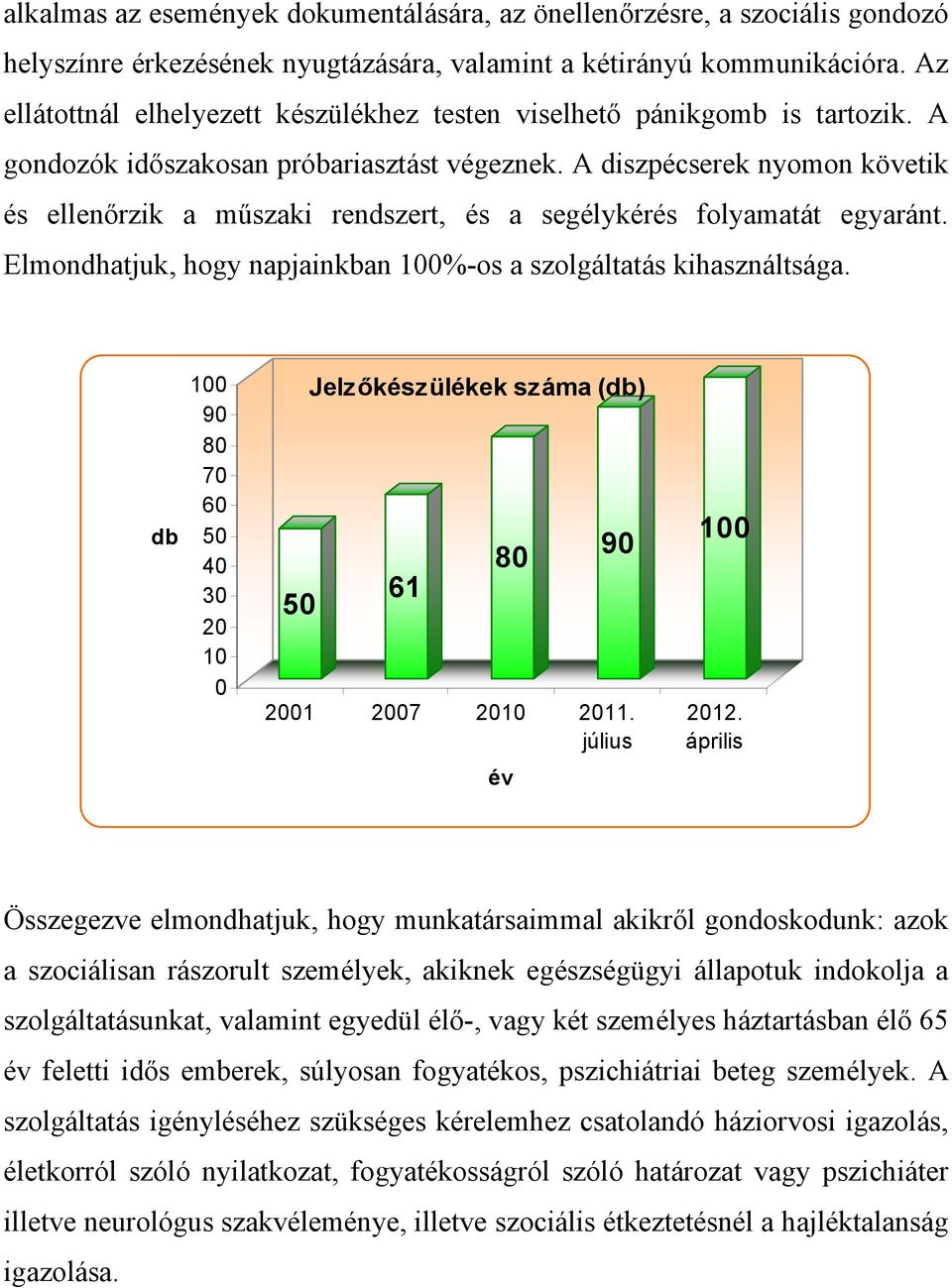 A diszpécserek nyomon követik és ellenőrzik a műszaki rendszert, és a segélykérés folyamatát egyaránt. Elmondhatjuk, hogy napjainkban %-os a szolgáltatás kihasználtsága.