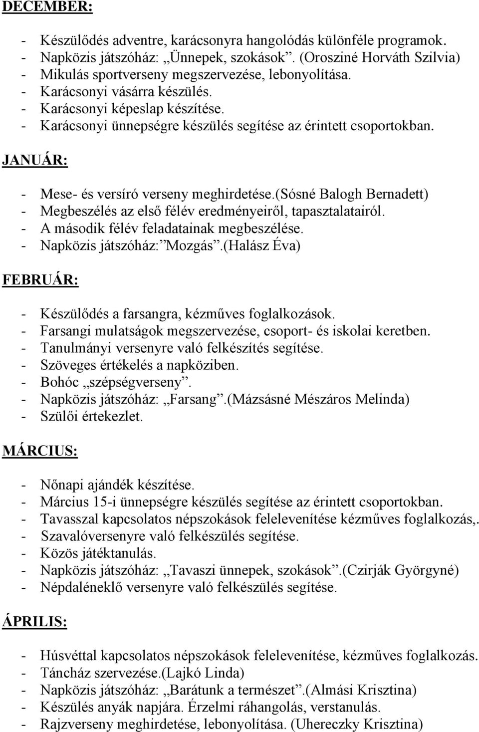 NAPKÖZIS MUNKAKÖZÖSSÉGI MUNKATERV 2012/ PDF Free Download