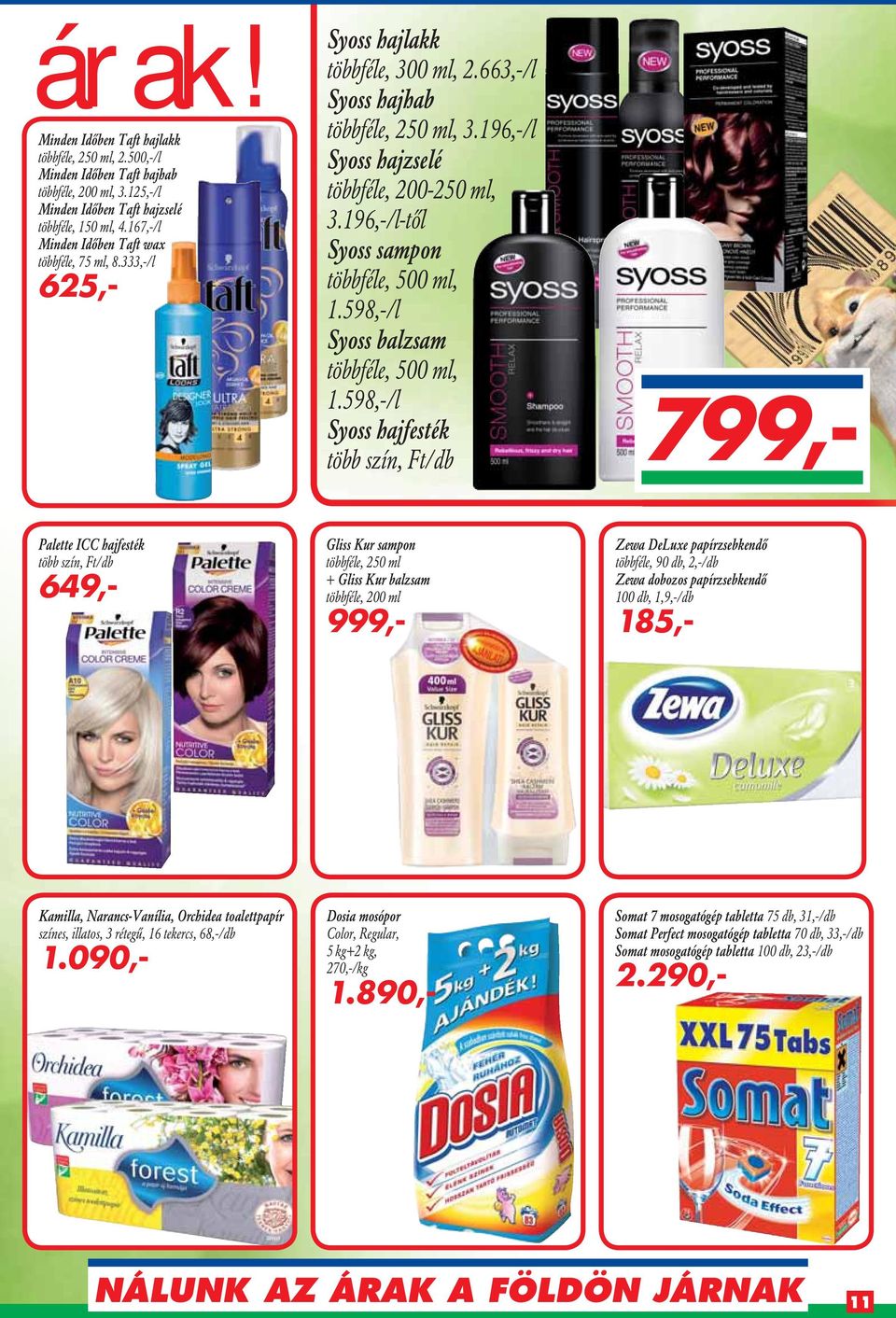 196,-/l-tôl Syoss sampon többféle, 500 ml, 1.598,-/l Syoss balzsam többféle, 500 ml, 1.