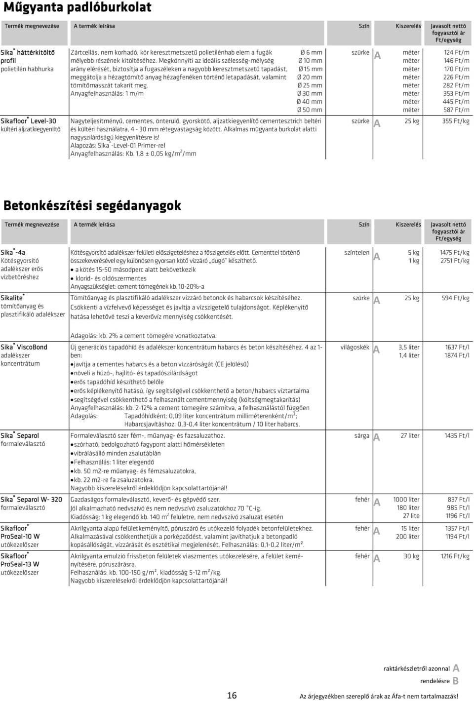 Megkönnyíti az ideális szélesség-mélység arány elérését, biztosítja a fugaszéleken a nagyobb keresztmetszetű tapadást, meggátolja a hézagtömítő anyag hézagfenéken történő letapadását, valamint