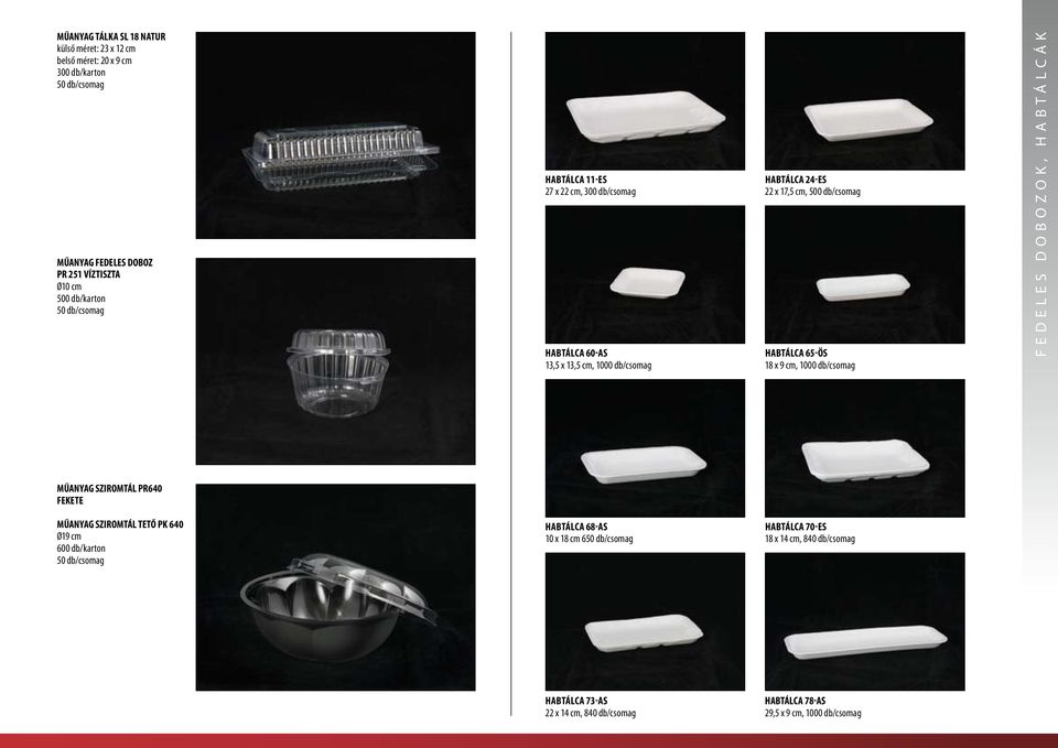 9 cm, 1000 db/csomag f e d e l e s d o b o z o k, h a b t á l c á k MŰANYAG SZIROMTÁL PR640 fekete MŰANYAG SZIROMTÁL TETŐ PK 640 Ø19 cm 600 db/karton