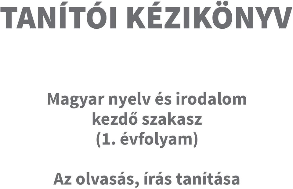 irodalom kezdő szakasz