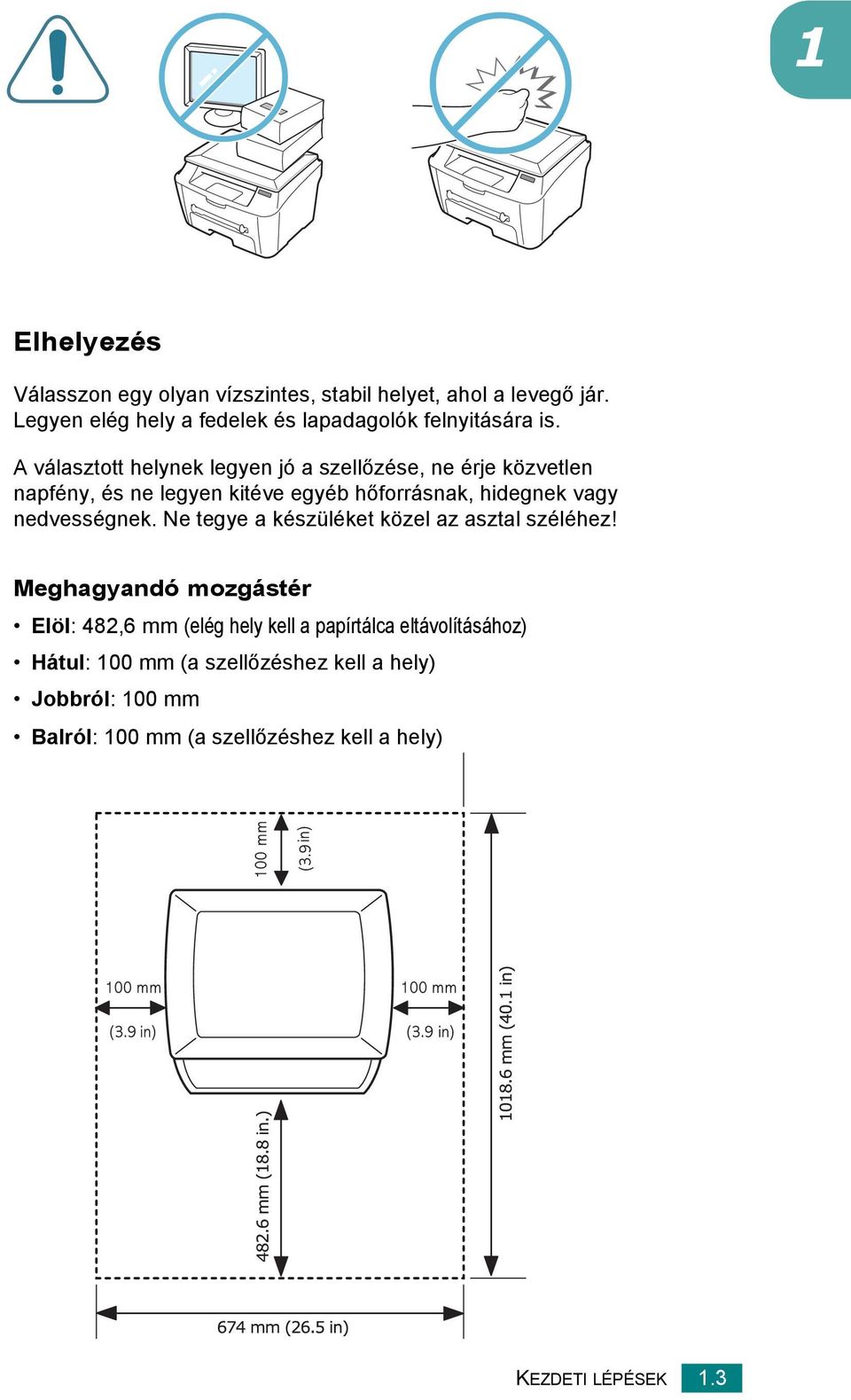 A választott helynek legyen jó a szellőzése, ne érje közvetlen napfény, és ne legyen kitéve egyéb hőforrásnak, hidegnek vagy